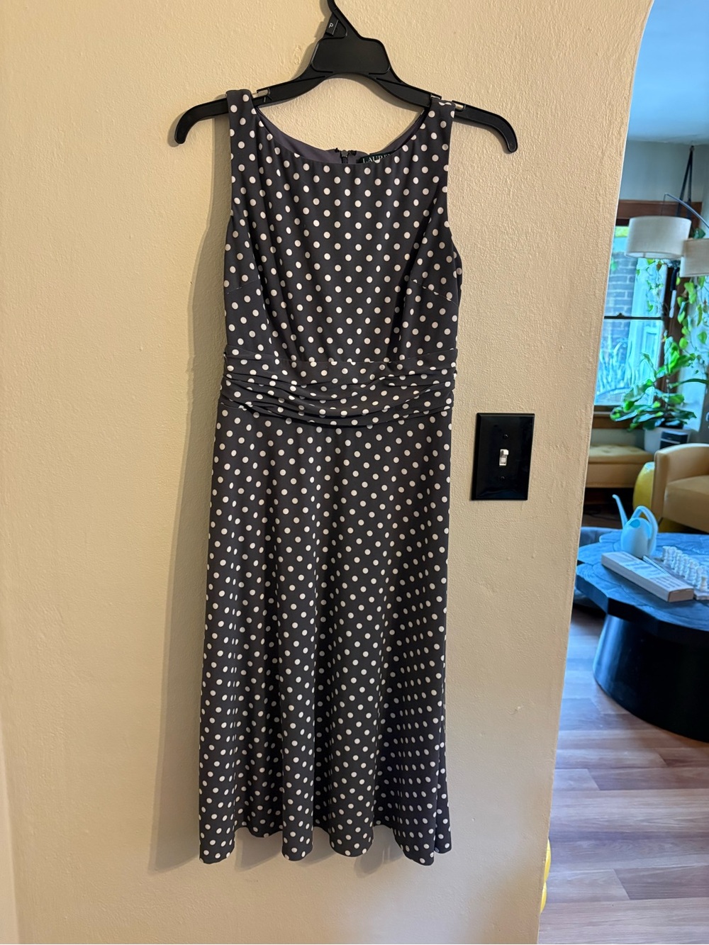 Ralph Lauren Black Midi Dress with White Polka Dots